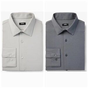 Express (2) Extra Slim Stretch Modern Tech 1MX Dress Shirts - NWT - Large Tall